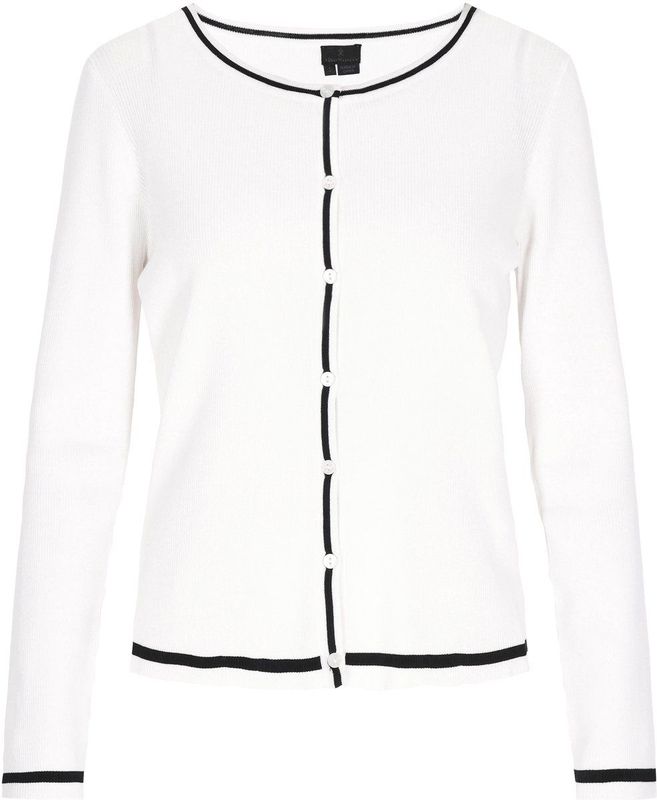 DreiMaster Klassik Gebreid vest  zwart / offwhite