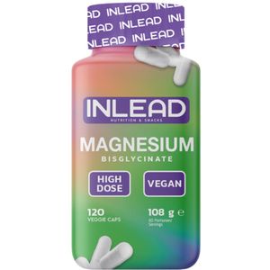Inlead Nutrition & Snacks - Magnesium Bisglycinate - 120 caps - 60 servings - 1540mg Magnesium Bisglycinaat - Made in Germany - Vegan - Magnesium - Magnesium Bisglycinaat - Magnesium tabletten -