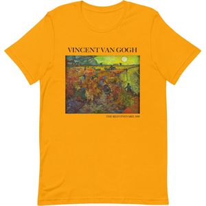 Vincent van Gogh 'De Rode Wijngaard' (""The Red Vineyard"") Beroemd Schilderij T-Shirt | Unisex Klassiek Kunst T-shirt | Goud | XL