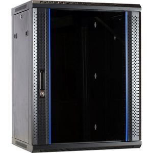 DSIT 15U wandkast met glazen deur 600x450x770mm (BxDxH) - serverbehuizing - serverrack - serverkast - 19 inch