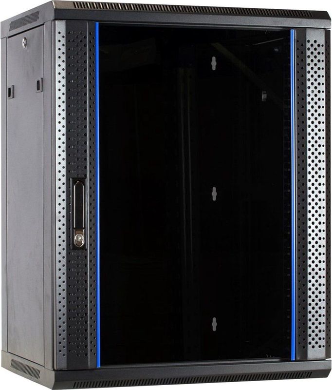 DSIT 15U wandkast met glazen deur 600x450x770mm (BxDxH) - serverbehuizing - serverrack - serverkast - 19 inch