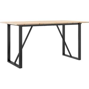 vidaXL Eettafel O-frame 160x80x75 cm massief grenenhout en gietijzer - Eettafel - Eettafels - Eetkamertafel - Tafel