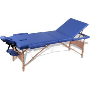 vidaXL-Inklapbare-massagetafel-3-zones-met-houten-frame-(blauw)