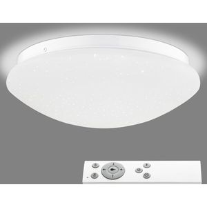 Navaris LED plafondlamp - Dimbaar - Ronde lamp voor aan het plafond - Met afstandsbediening - Plafonniere met sterren - 18W - Ø 29 cm