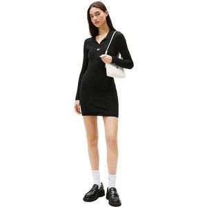 Tommy Jeans - Gebreide Jurk - Rood/Zwart/Wit