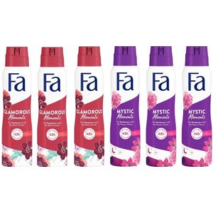 FA Deo Spray - Glamorous Moments & Mystic Moments - Voordeelverpakking 6 x 150 ml
