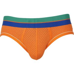 CODE 22 Bright Mesh Brief Orange - MAAT S - Heren Ondergoed - Slip voor Man - Mannen Brief