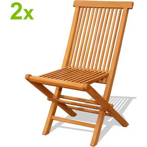 Concept-U - Set van 2 vouwstoelen tuin massief teak rauw rauw TECK