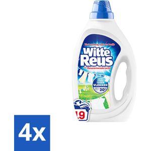 4 x Witte Reus - Vloeibaar Wasmiddel - Witte Was - 19 Wasbeurten - Witte Was - Vlekkenverwijderaar - Wasmiddel - Waspoeder - Wasvloeistof