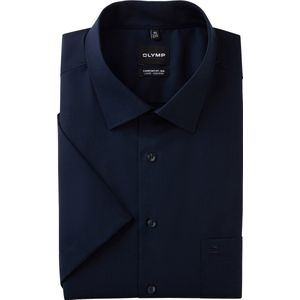 OLYMP - Luxor - Overhemd - Donkerblauw - Comfort Fit Big, Korte Mouw, Popeline, Strijkvrij