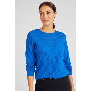 Damart - Trui met siersteek Thermolactyl - Dames - Blauw - S