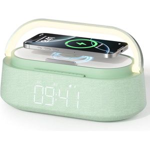 Digitale wekkerradio met draadloze oplader en Bluetooth-luidspreker