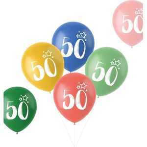 Folat - ballonnen Retro 50 Jaar Meerkleurig 33 cm - 6 stuks