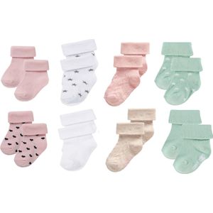 Noppies - 8 paar sokjes - In Cadeaudoosje - Naples Rose - Levi White - Lawrence Misty Rose - Levi Grey - 3-6 Maanden - Geschenkverpakking - Cadeauverpakking - Babysokjes - Maat 62-68