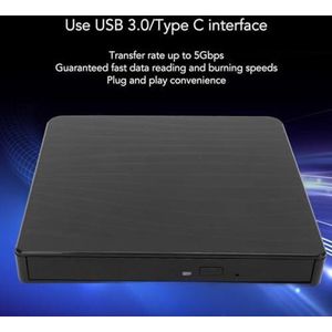 EGoods - Externe behuizing voor CD DVD-station met USB 3.0 en Type C aansluiting - Hoge snelheid lees-schrijfbehuizing voor pc - Linux compatibel
