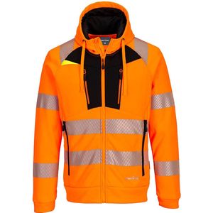 Portwest DX4 Hi-Vis Hoodie met rits DX484 - Oranje/Zwart - 4XL