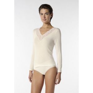 Oroblu - Perfect Line Cashmere - Lace T-Shirt - Ivory - Lange Mouwen