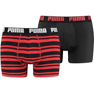 PUMA 2P boxers heritage stripe rood & zwart - M