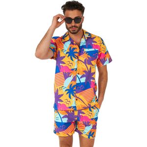 OppoSuits Palm Power Summer Combo - Heren Zomer Set - Bevat Shirt En Shorts - Tropical Zwem Kleding -Multi Color -Maat XXL