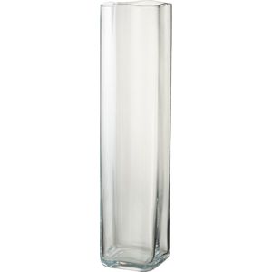 J-Line vaas Recht Vierkant - glas - transparant - large - 52.00 cm hoog