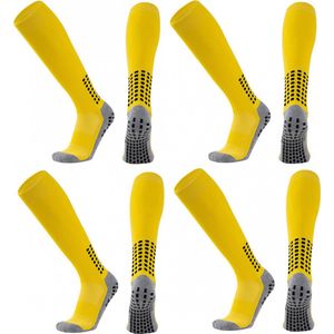 Gripsokken Voetbal - sportsokken - 4 paar - one size 40-47 - Compressie - prestatieverhogend - Verbeterde Grip - Kwaliteit - Stevige en Comfortabele Sokken - met anti-slip noppen - voor de meeste sporten