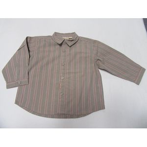 noukie's , jongens , overhemd , beige met streepje rood , 2 jaar 92