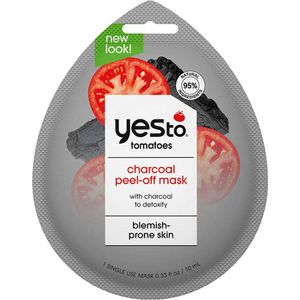Yes To Tomatoes - Charcoal Peel-Off Mask - Tube Face Mask - VEGAN - Blemish Prone Skin - Acne-Gevoelige Huid - Gezichtsverzorging - Deep Cleansing - Blackhead Remover - Poriën Verkleinen Black Mask - 59 ml