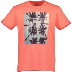 Blue Seven heren shirt - t-shirt heren - KM - rood/oranje + print - 302745 - maat XL
