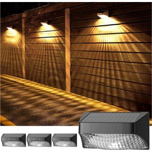 4 Stuks Zonnelampen Voor Tuin En Buiten - Led - Zonnelamp Voor Buiten - RGB - 10 Verlichtingsmodi - Afneembare Lampenkap - IP65 - Waterdicht - Voor Hek - Muur - Terras - Warmwit