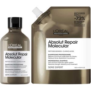 L'Oréal Professionnel - Absolut Repair Molecular Shampoo 300 ml + Refill Shampoo 500 ml - Voordeelset