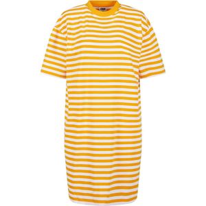 Urban Classics - Oversized Striped Tee - Korte Jurk - Wit/Oranje