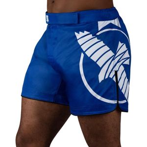 Hayabusa Icon Mid-Length Fight Shorts - Blauw / Wit - maat XXL