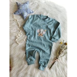 Boxpakje/slaappakje/onesie Olifantje - Blauw - Maat 68 - 4 t/m 6 maanden