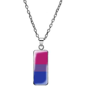 Cabantis Pride Ketting-Ketting Dames-Ketting Heren-Ketting Unisex-Sieraden-LGBTQIA+-Biseksueel-Roze-Paars-Blauw
