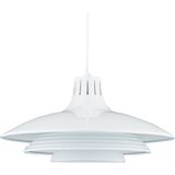 Relaxdays hanglamp metaal - ronde pendellamp keuken - eettafellamp - plafondlamp woonkamer - wit