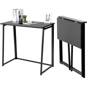 Goodivery ® - Klaptafel - Klein opklapbaar bureau - Laptoptafel - Computerbureau voor op kantoor - Zwart - 40D x 80W x 74H