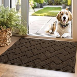Candala Deurmatten Binnen Duiten Schoonloopmat Vuilschraper,Antislip, Machinewasbaar,Waterabsorberend, entree deurmat voor voordeur, gang, entree, keuken, slaapkamer (Latte, 50x80cm)