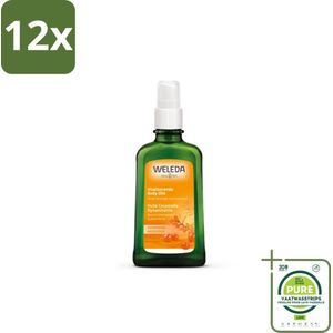WELEDA - Bodyolie Vitaliserend - Duindoorn - 100% natuurlijk - 100 ml - Voordeelverpakking - 12 stuks - Lichaamsvet - Bodyolie