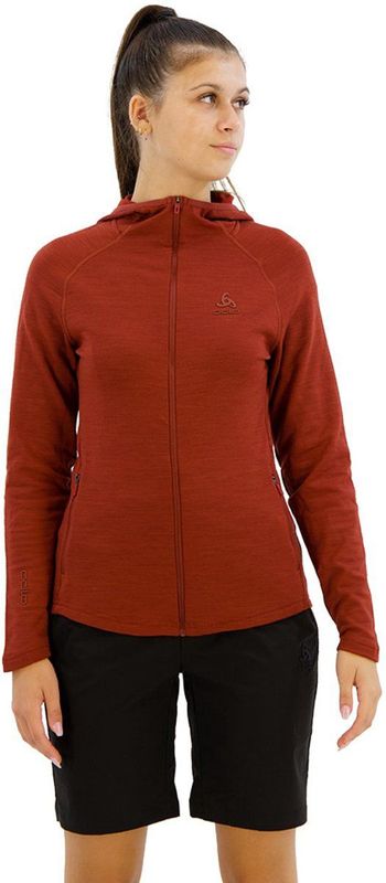 Odlo Ascent Pw 220 Fleece Met Volledige Rits Rood XL Vrouw