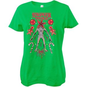 Stranger Things Dames Tshirt -L- Demogorgon Christmas Groen