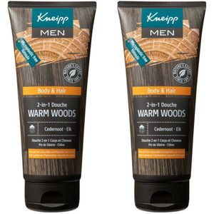 Kneipp - Douchegel - Men - Warm Woods - 2-in-1 - 200 ml - Voordeelverpakking - 2 stuks