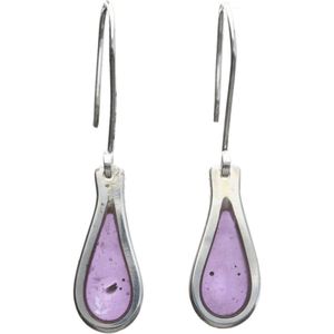 Bela Donaco - Oorbellen Resin art collection – Sterling Zilver – Amethist paars