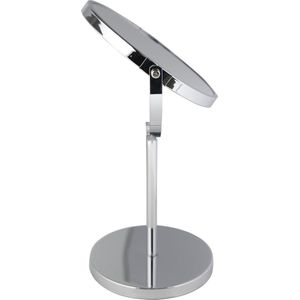 Mrs. Jones Premium Vergrotende tafelspiegel - Zilver - Roestvrij - 3- en 1x vergroting - Badkamer - 17 cm