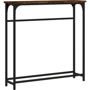 vidaXL - Wandtafel - 75x19,5x75 - cm - bewerkt - hout - gerookt - eikenkleurig