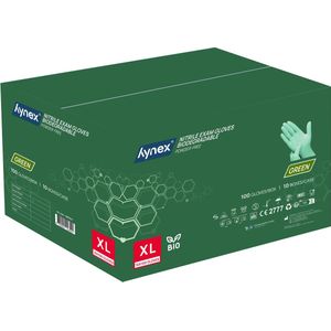 Hynex Biologisch Afbreekbare Nitril Handschoenen Groen – Maat XL – 1000 Stuks – Poedervrij – Bio Degradable – Wegwerphandschoenen – Duurzaam