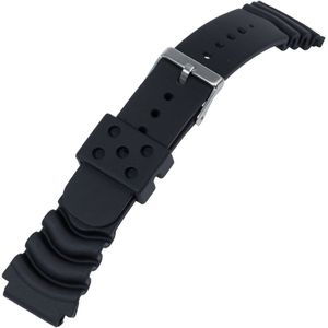 Type Seiko Z22 Duikhorloge Horlogeband Rubber Zwart - 22mm