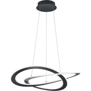 LED Hanglamp - Hangverlichting - Torna Oaky - 52W - Warm Wit 3000K - Dimbaar - Rond - Mat Antraciet - Aluminium