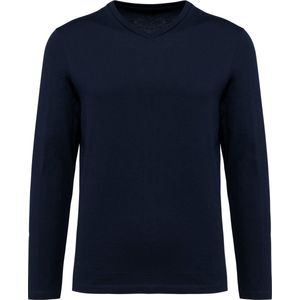 Kariban Premium Supima® heren-T-shirt V-hals lange mouwen PK306 - Deep Navy - XXL