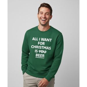 All I Want For Christmas Is Beer | Sweater - Groen - S
