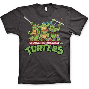 Teenage Mutant Ninja Turtles Heren Tshirt -M- Turtles Distressed Group Grijs
